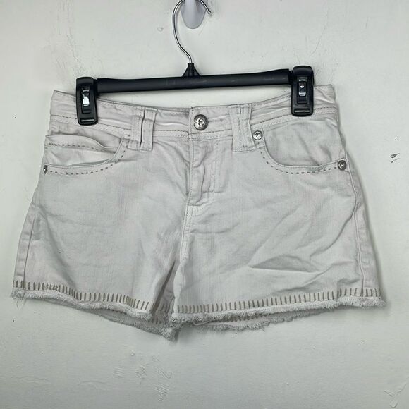 Guess Y2K White Jean Shorts Raw Hem size 14 (Junior size) - Picture 1 of 12